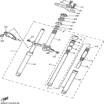 Spring front fork  4X4-23141-00 , Yamaha